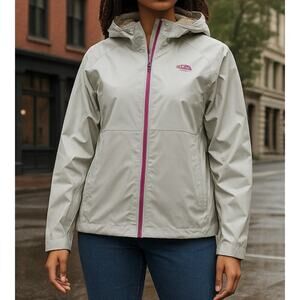 Mountain Hardware Windbreaker Jacket Womens Large Gray with pink
